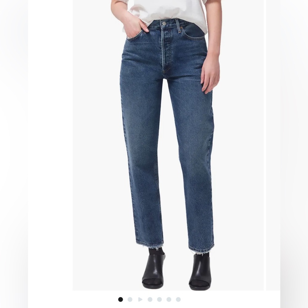 Agolde Dark Blue Straight Leg Jeans